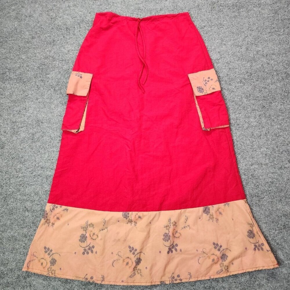 VTG Mosquito Made in USA Maxi Cargo Skirt Grunge‎ Floral Gorpcore Utility Large